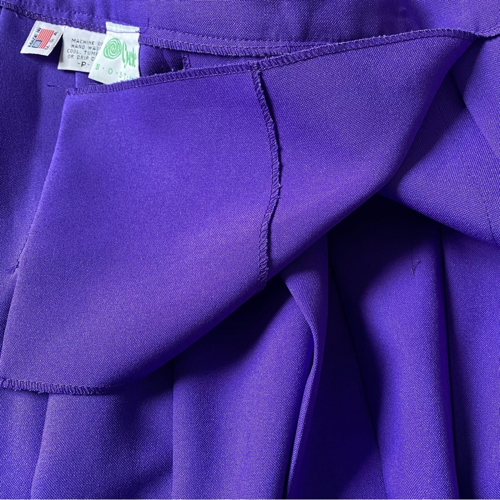 Vintage 80s/90s Preppy Academia Collegiate Pleated Purple Mini Tennis Skirt XXS - Picture 11 of 13